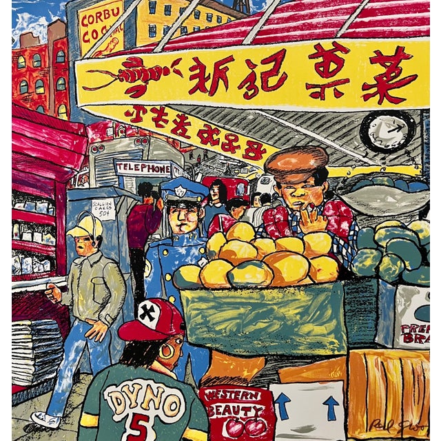 Red Grooms, Red Grooms Canal St Chinatown Manhattan New York City Lithograph Cartoon Pop Art, 1993 For Sale - Image 9 of 9