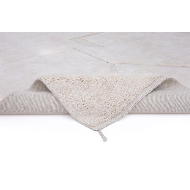Oversize Abstract Hand-Knotted Moroccan Wool Rug | 13'9" X 9'9" | One of a Kind For Sale - Image 4 of 9