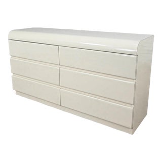 Modern to Post Modern White Laminate 6 Drawer Custom Built Dresser by Center Displays Kcmo For Sale