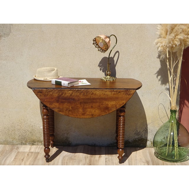 Walnut Top Flap Table For Sale - Image 3 of 18