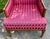 Hollywood Regency Style Bergere Armchair Pink Magenta Striped Satin Accent Chair For Sale In Philadelphia - Image 6 of 14