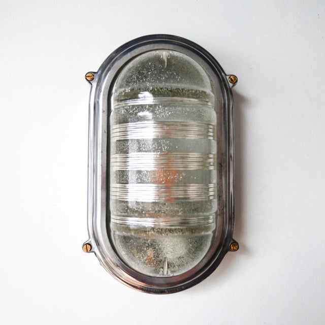 Wall Lamp in Polished Cast Aluminum and Worked Glass, 1950s For Sale - Image 9 of 9