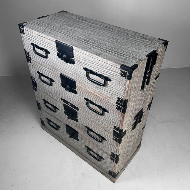 Black Two-Piece Japanese Kimono Chest Ishō-Dansu, 1990s, Set of 2 For Sale - Image 8 of 15