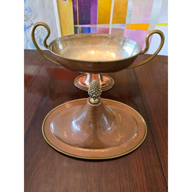 1900 - 1909 Antique Neoclassical Italian Copper Centerpiece Urn For Sale - Image 5 of 12