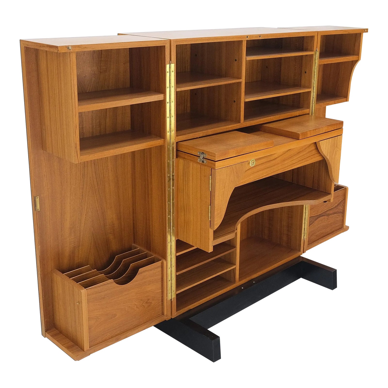 Danish Mid-Century Modern Teak Box Wooton Desk Table File Cabinet ...