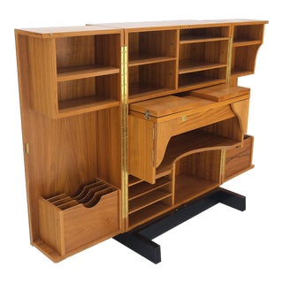 Danish Mid-Century Modern Teak Box Wooton Desk Table File Cabinet Organizer For Sale