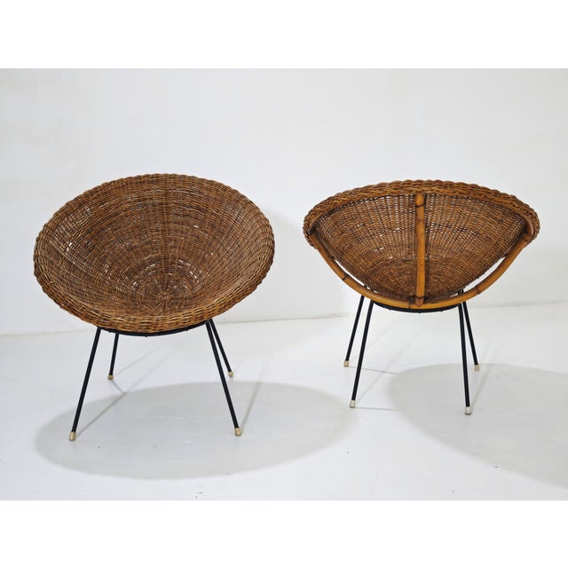 Mid-Century Modern Wicker Armchairs by Design Italia, 1950s, Set of 2 For Sale - Image 17 of 18