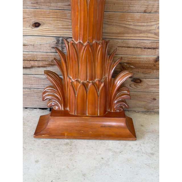 Mid 20th Century Monumental Sculptural Italian Carved Pinewood Palm Tree Floor Lamp, Mid-20th Century For Sale - Image 5 of 12
