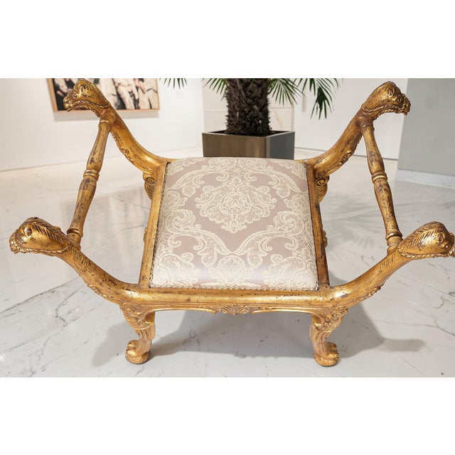 Mid 20th Century Pair of Giltwood Benches For Sale - Image 5 of 7