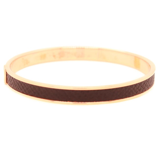アクセサリー Hermes leather bangles Authentic Hermes Medor Studs Bangle Bracelet orange Leather