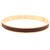 Vintage Hermes Paris Kawaii (Rose) Gold Plated & Epsom Leather Bangle Bracelet For Sale - Image 9 of 12