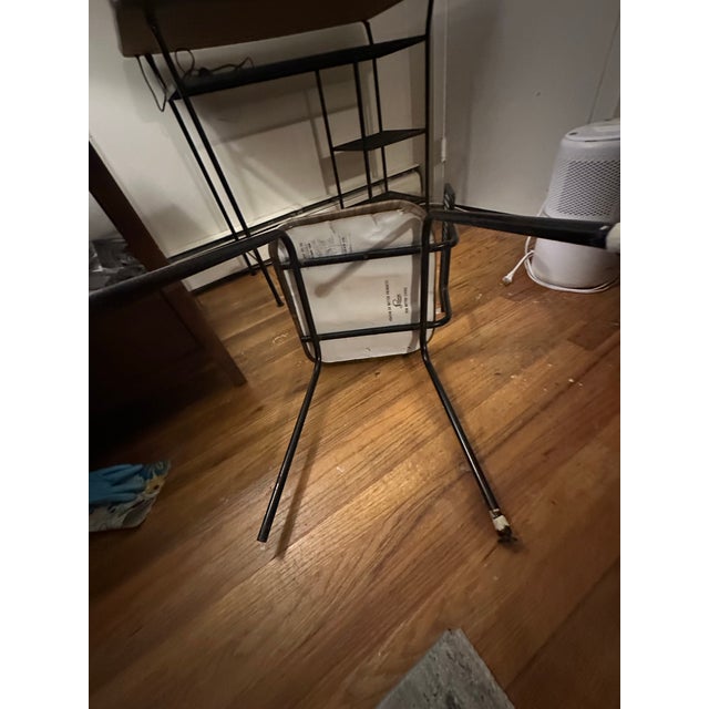 Arthur Umanoff 1960s Mid-Century Arthur Umanoff Desk W/Lamp, 4 Wrought Iron Shelves, Matching Chair - Set of 2 For Sale - Image 4 of 12