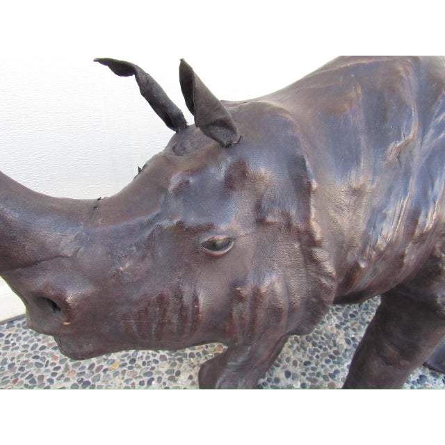 Leather Rhino Figurine For Sale - Image 11 of 12