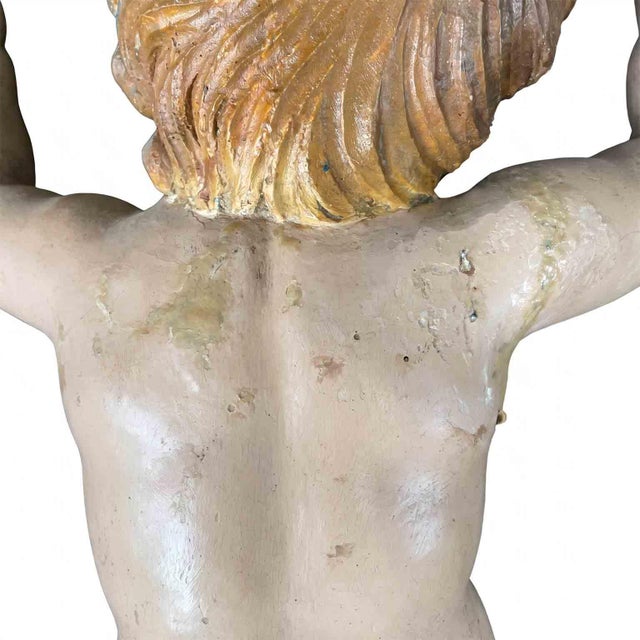 Italian Baroque Artist, Cherub Sculptures, 1650, Lacquered Wood, Set of 2 For Sale - Image 9 of 18