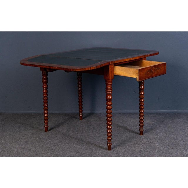 Biedermeier Game Table in Mahogany and Oak For Sale - Image 12 of 14