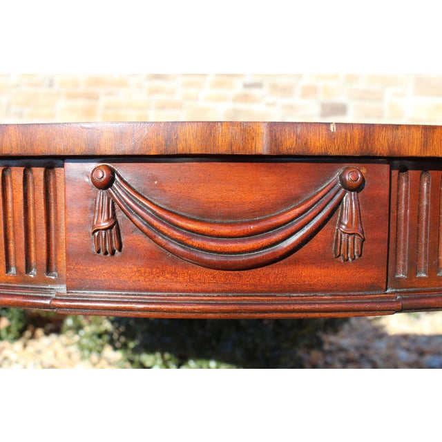 Maitland - Smith Maitland-Smith Mahogany Console With an Embossed Leather Top For Sale - Image 4 of 18