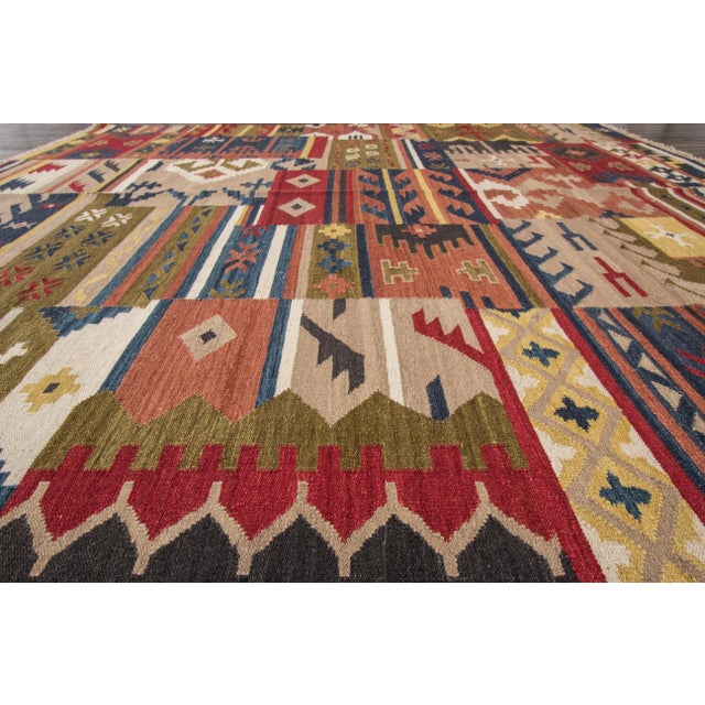 2010s 21st Century Modern Kilim Rug, 8'5" X 9'9" For Sale - Image 5 of 9
