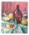 Luise Kornsand, Still Life with Fruits and Bottles, 1942, Oil Painting on Canvas, Framed For Sale