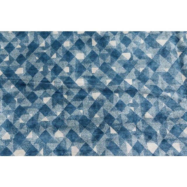Modern Modern Tibetan "Rhombus" Rug in Silk and Wool by Doris Leslie Blau For Sale - Image 3 of 8