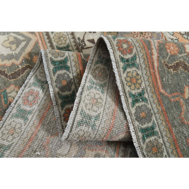 1970s Vintage Persian Handmade Wool Cotton Orange Area Rug For Sale - Image 9 of 11