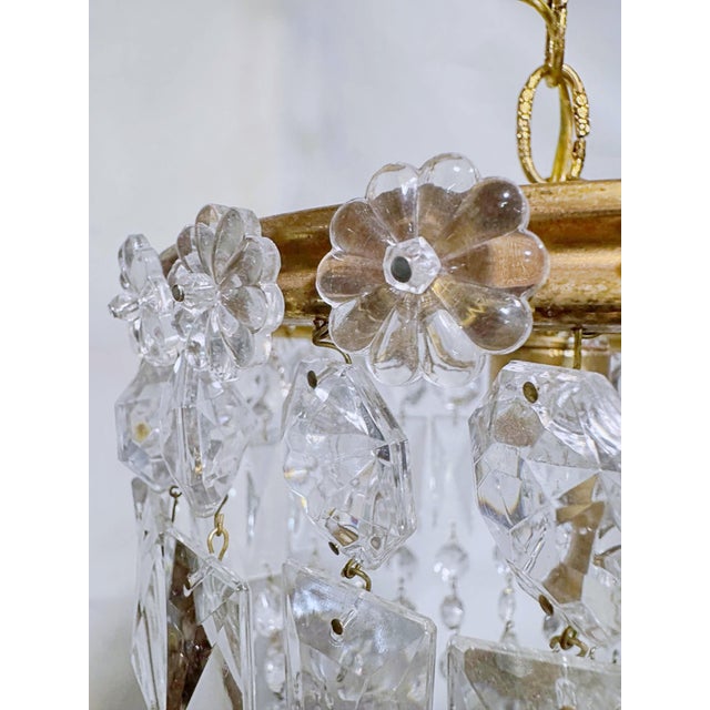 Vintage Hollywood Regency Crystal Basket Chandelier For Sale - Image 10 of 10