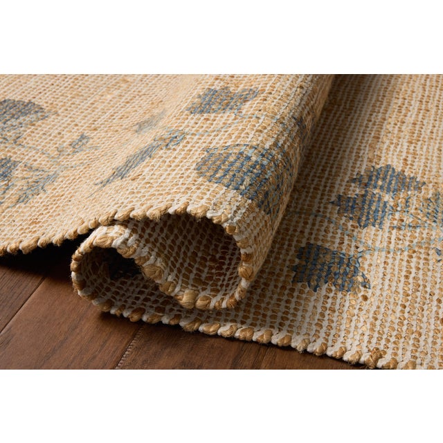 Loloi Rugs Chris Loves Julia x Loloi Rue Natural / Denim 5'-0" x 7'-6" Area Rug For Sale - Image 4 of 6