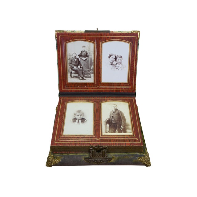 Victorian Antique Victorian Nautical Maritime Uss Maine Ship Photo Album Music Box 13" For Sale - Image 3 of 18