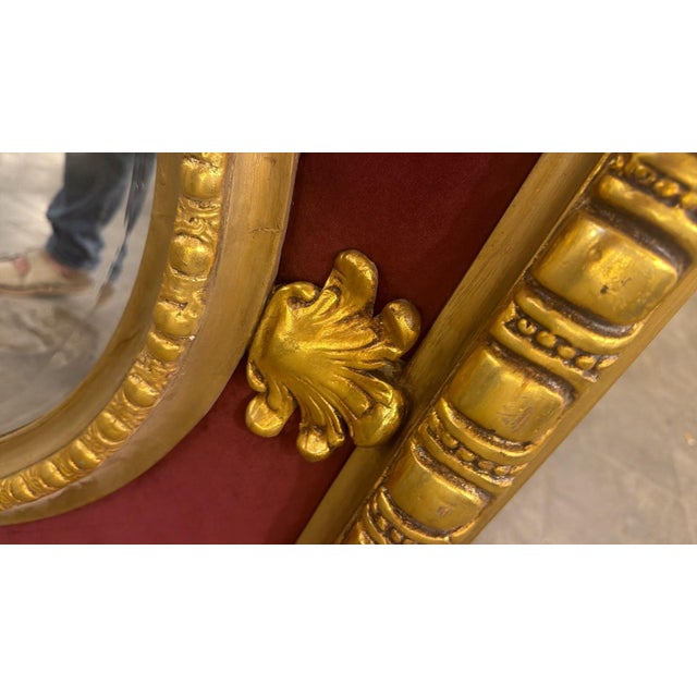 Vintage Cherub Grand Mirror Wall hanging 55"W Burgundy For Sale - Image 4 of 6