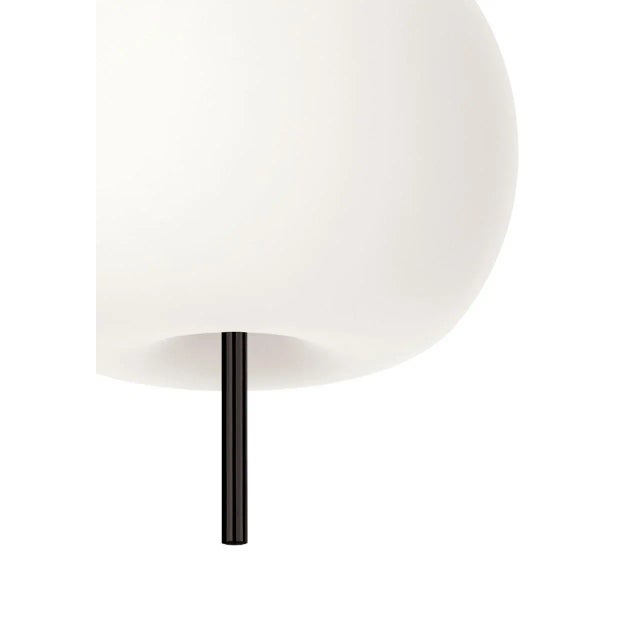 Small 'Kushi' Opaline Glass and Metal Suspension Lamp for Kdln in Black For Sale - Image 4 of 13