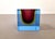 Amazing glass cube bowl from the Italian Murano island in the style or by Flavio Poli for Seguso. Superb caged colors of...