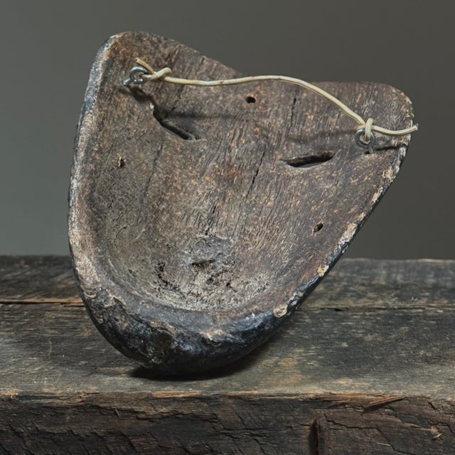 Green Antique Hand Carved Folk Art Polychrome Mexican Dance Mask W/ Snake For Sale - Image 8 of 8