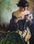 Oil Portrait of Woman in Green and Black, After John White Alexander For Sale - Image 4 of 7