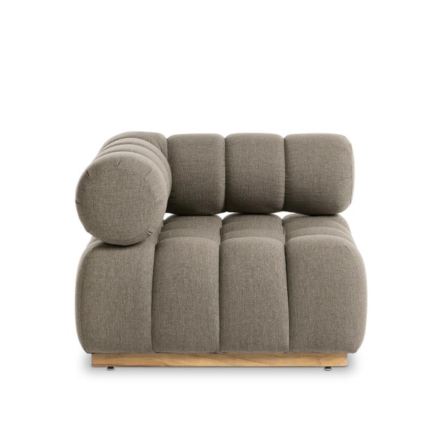 Wood Four Hands Roma Outdoor Sectional Corner Piece, Alessi Fawn For Sale - Image 7 of 8