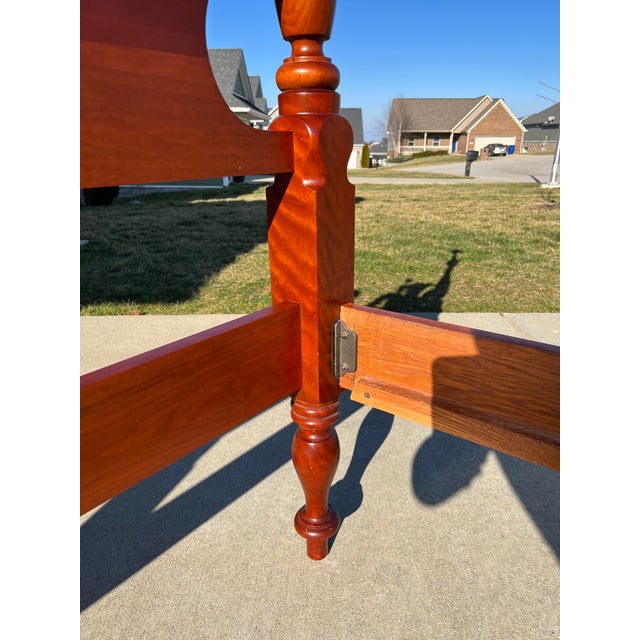 Mid 20th Century Vintage Mid Century Campbellsville Full Size Solid Cherry Cannonball Bed With