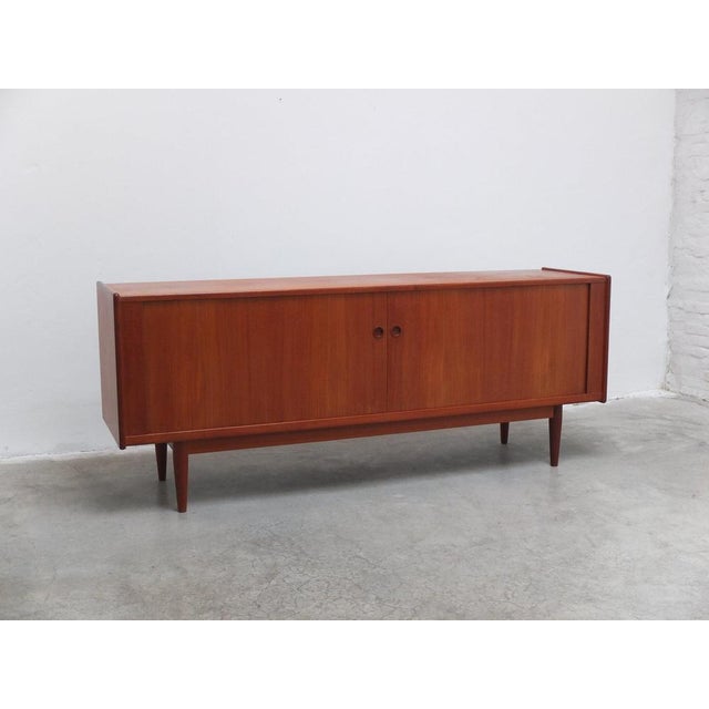 Brown Danish Teak Sideboard with Tambour Doors by Arne Vodder, 1960s For Sale - Image 8 of 18