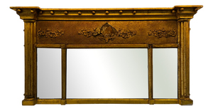 Gold Pre-Regency Ormolu Triptych Mantel Mirror, 1790
