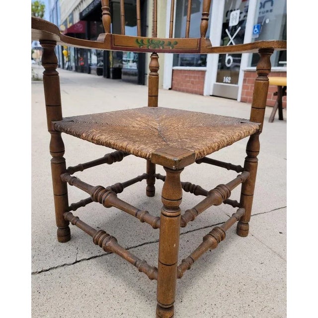 19Thc Original Paint Decorated Writing Arm Windsor Chair For Sale - Image 4 of 10