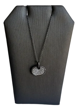 Diamond Disc Necklace in 14kt Gold With Black Rhodium Plating - 0.18ctw Diamonds