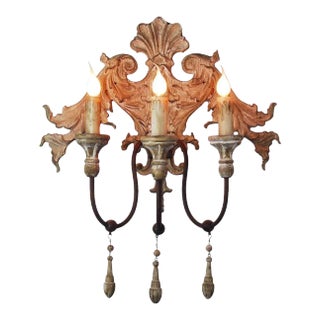 Sconce Light Decorative Drops 3-arm Distressed Wall Sconce For Sale