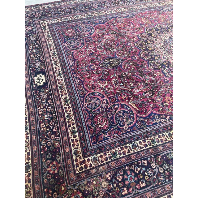 Antique Classical Piece with Signature Jewel Tones with Lime Greens Rug 10 x 13.4 For Sale - Image 12 of 18