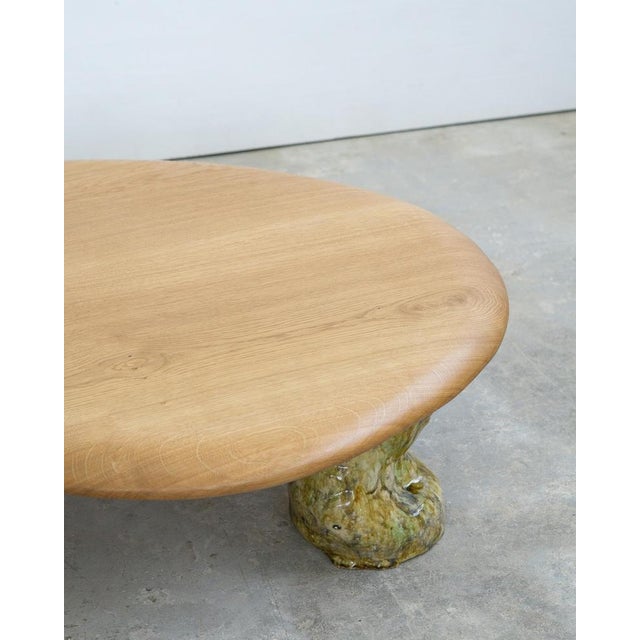 White Oak and Glazed Ceramic Coffee Table by Alexander Knysch For Sale - Image 8 of 15