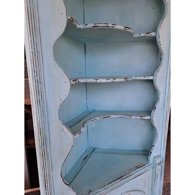 Rustic Lacquer Corner Cabinet with Shelves For Sale - Image 5 of 10