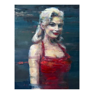 Liubou Sas “Lady Winter “ Original Modern Oil Painting For Sale