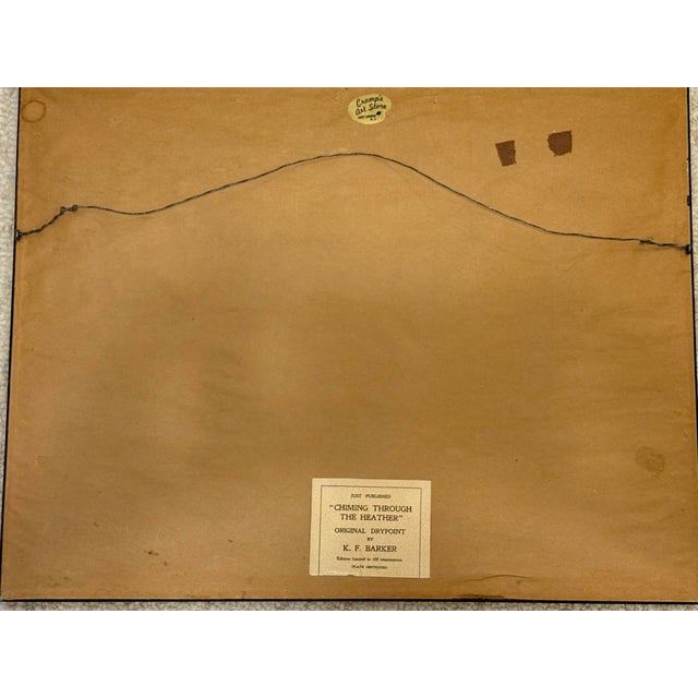 Vintage Etching of Running Hounds – Framed Sporting Art, k.e. Parker (Hunting Through the Heath) For Sale - Image 4 of 4