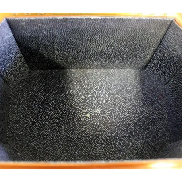 1980s Karl Springer Tessellated Stone Box With Shagreen Interior - Signed For Sale - Image 5 of 16