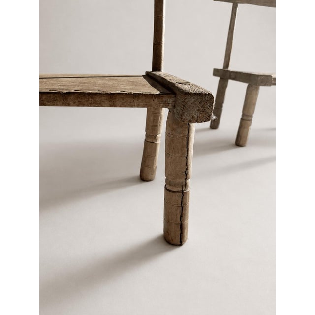 Antique Primitive Low Chairs, 20th Century, Set of 2 For Sale - Image 6 of 11