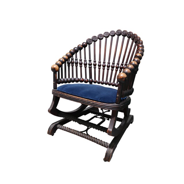 Brown George Hunzinger Lollipop Platform Rocking Chair For Sale - Image 8 of 13
