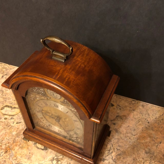 Wood Mid 20th Century Tiffany & Company Georgian Mahogany Bracket Clock For Sale - Image 7 of 8