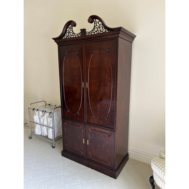 Century Furniture Late 20th Century Furniture Mahogany Armoire For Sale - Image 4 of 5