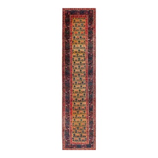 Stunning Light-Yellow Background With Tiny Roses in a Floral Design Antique Bijar Rug For Sale